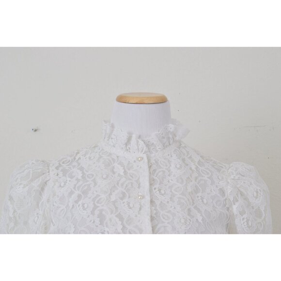 Vintage Victorian Lace Poets Blouse‎ - Picture 5 of 10
